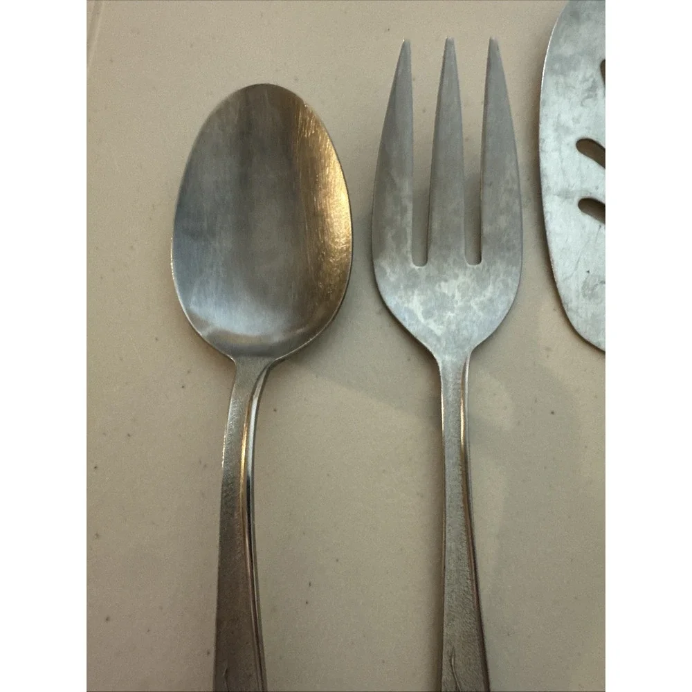 Stanley Roberts Stainless Japan Florentine Rose 5 Piece Hostess Set Textured